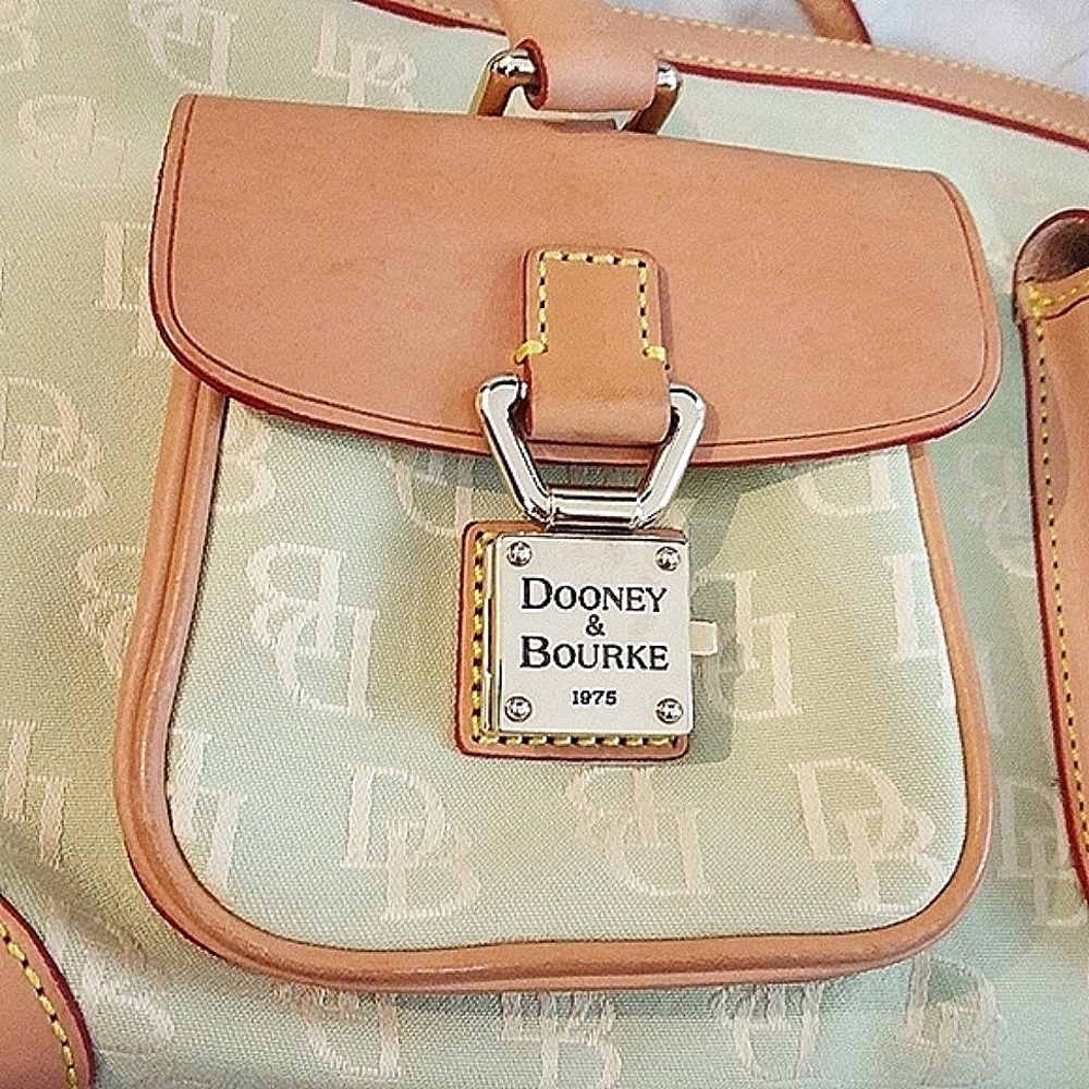 Vintage Dooney & Bourke Double Pocket Tote Bag Satchel Purse - Picture 4 of 16